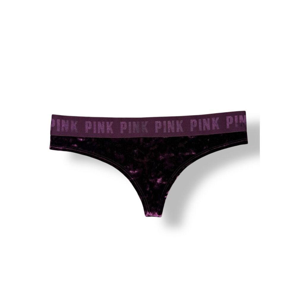 Victoria’s Secret PINK Women’s Medium‎ Crushed Velvet Thong Panty NEW